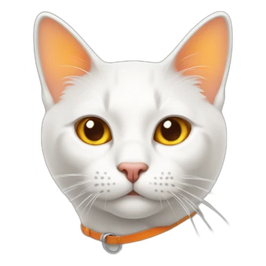 gato gordo branco com laranja sticker