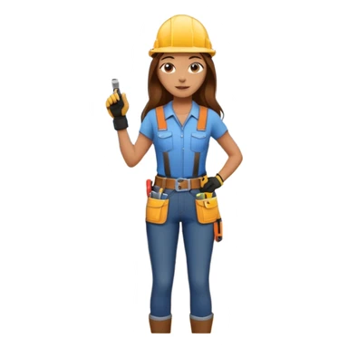 beautiful girl with long brown hair constructing new lounge room area with flat screen tv and couch sticker