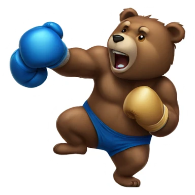 Bear boxing  sticker