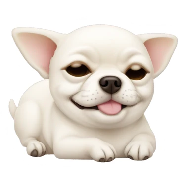 fat white chihuahua sleeping sticker