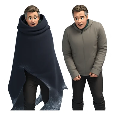 boys in snowy forest sticker