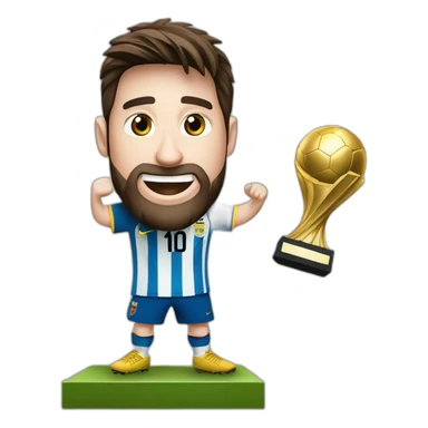 messi con el trofeo del campeonato mundial de futbol sticker