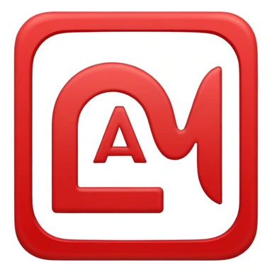 Flat vector emoji icon of a translation symbol, two overlapping rounded squares, the primary color is corporate RED, the front square features a bold white letter 'A', the back square features a bold white Arabic letter 'ع', minimalist UI style, high contrast, white background. sticker