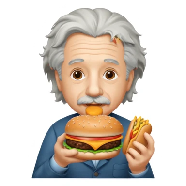 Albert einstein eating a burger sticker