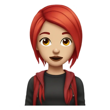 Emo girl with facial piercings and red hair  sticker