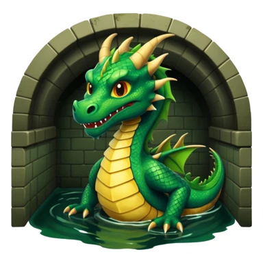 sewers dragon evil dark green sticker