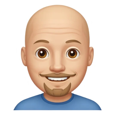 White bald with goatee sticker