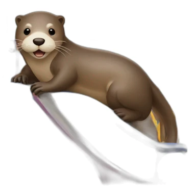 otter going down the playground slide sticker