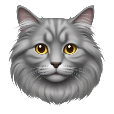 gray longhaired fold cat sticker