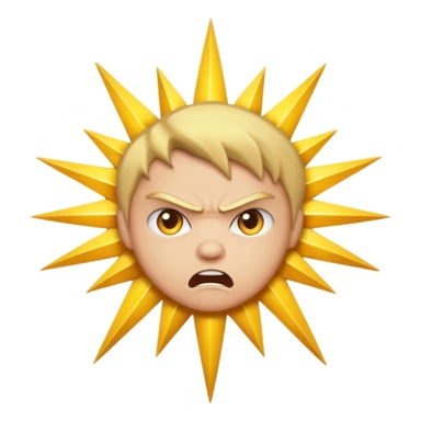 Rayos estrella  cara enojada sticker