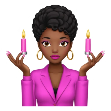 Bougie black girl with nails and pink lipstick  sticker