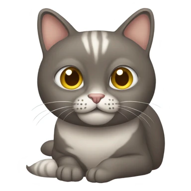 Brownish grayish Cat scrolling on phone  sticker
