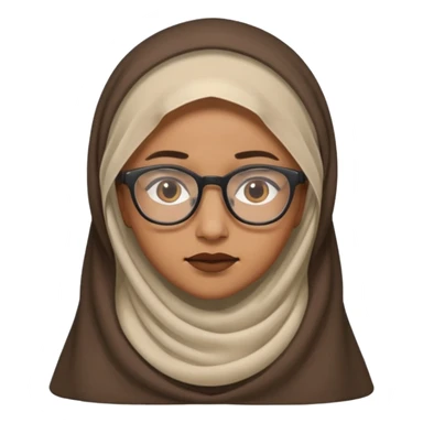 A veiled emoji wearing glasses sticker