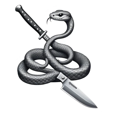 snake coiled around a knife american traditional tattoo sticker