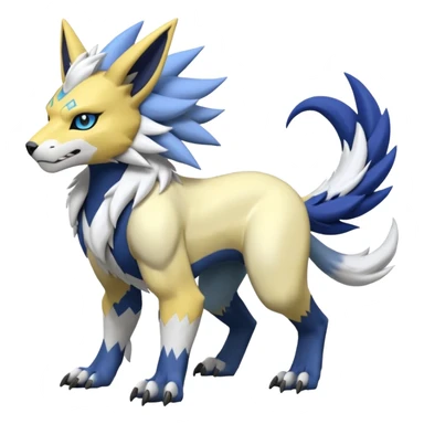 WereGarurumon-Zeraora-Renamon-Absol-fusion-hybrid-creature (full body) sticker