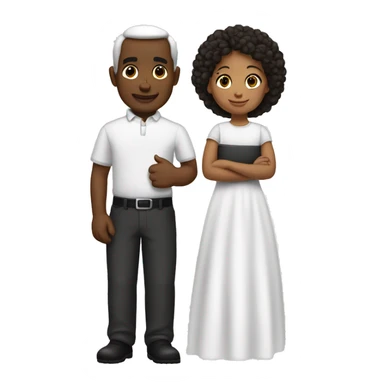 padre negro e hija blanca jovenes sticker