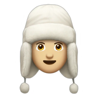 White ushanka hat sticker
