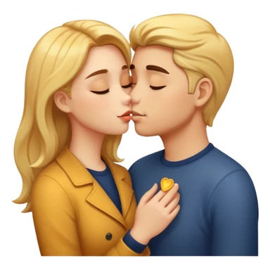 Couple kissing golden hour sticker