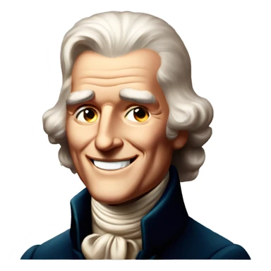 Thomas Jefferson smiling and winking sticker