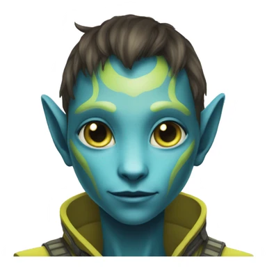 na'vi human teen hybrid boy tail alien cat face sticker