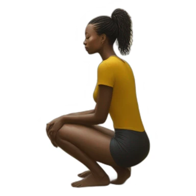 Hyper-realistic painting savanna bond kneeling behind view sticker