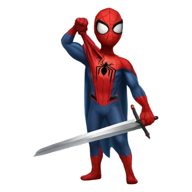 Spider-man with a BIG SWORD sticker