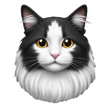 half black and half white long hair cat sticker