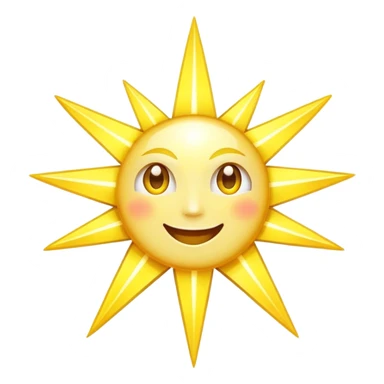 Radiant Star (Happy) – A star-shaped face with multiple "rays" extending outward. The face will radiate light, with blinking eyes and a wide smile, adding an extra shimmer to each "ray" as if it’s glowing. sticker