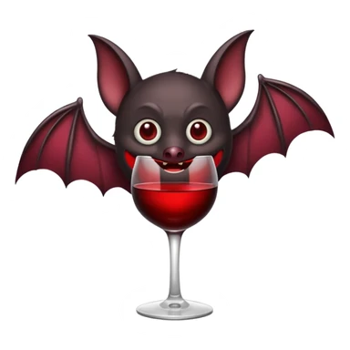 black bat drinking wine sticker