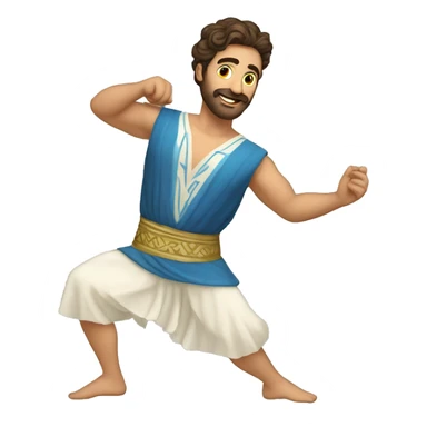 greek male folk dancer in fustanela sticker