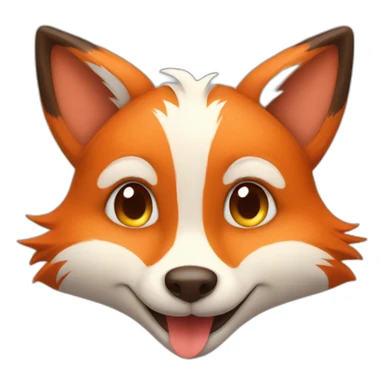 smiled fox with hearts sticker