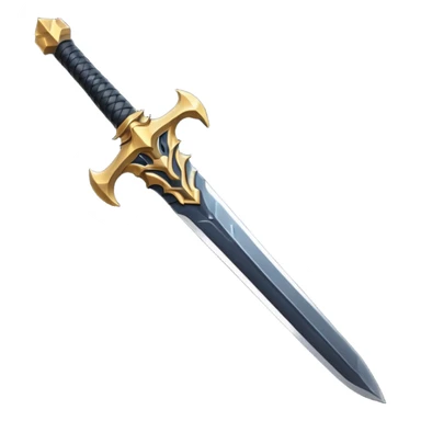 iOS emoji, minimal dark sword, flat design, fantasy sticker