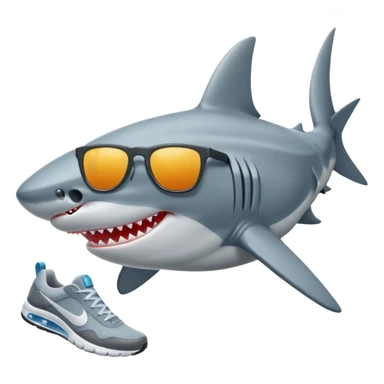 Shark wearing Nike shoes with sunglasses  sticker