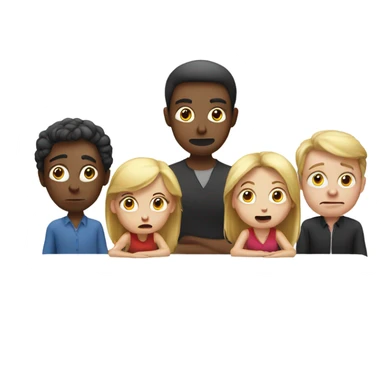 white people sitting around a table looking confused sticker
