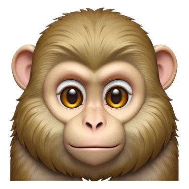 Cinematic Noble Macaque Portrait Emoji, Poised and regal, with a smart, agile build and expressive, deep-set eyes, adorned with soft, detailed fur and a dignified expression, Simplified yet sharp and sophisticated features, highly detailed, glowing with a soft, natural radiance, high shine, intelligent and commanding, stylized with an air of primate nobility, focused and alert, soft glowing outline, capturing the essence of a watchful and confident guardian that appears ready to leap out of the screen with effortless authority! sticker