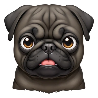 angry black pug sticker
