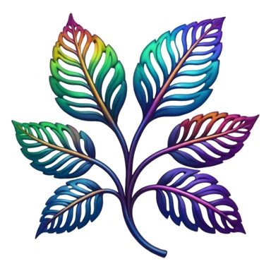 dark rainbow filigree design, leaf shapes, flower shapes, nature shapes, toxic nature, toxic plants sticker