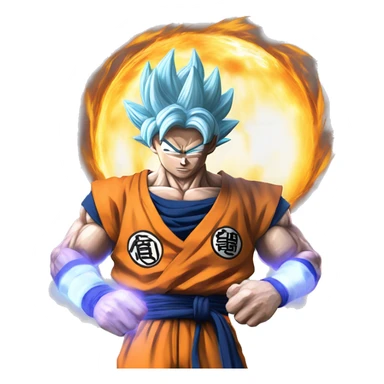 Goku using the spirit bomb on freiza  sticker