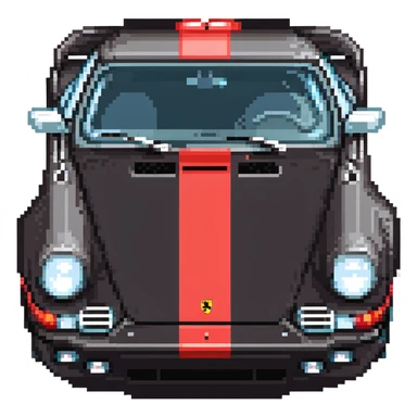 Black Porsche 911 with red details sticker