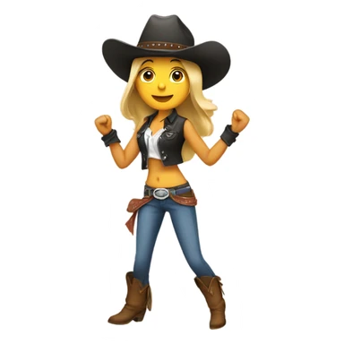 Dancing girl with cowboy hat sticker