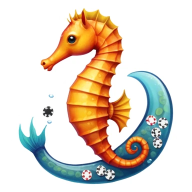 Seahorse with a poker look at me sticker