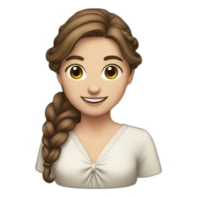 brown hair girl smiling long hair tied up formals sticker