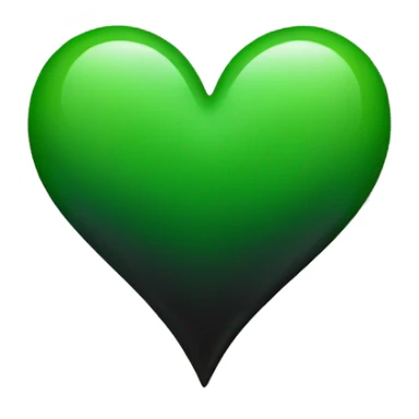 Half black and half Green heart sticker