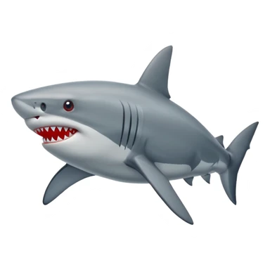 Genera un tiburón qué en cada aleta este un tenis rojos tipo puesto sticker