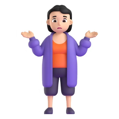 person with a shrug and apathetic face sticker