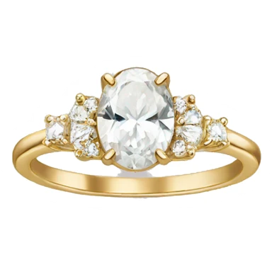 oval engagement ring gold band sticker