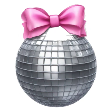 Disco ball with pink bow on top sticker