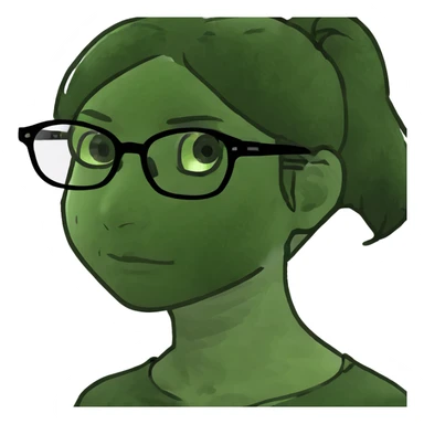 Black haired girl with glasses sticker