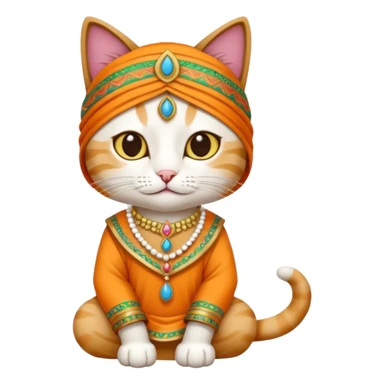 cat wearing indian clothes sticker