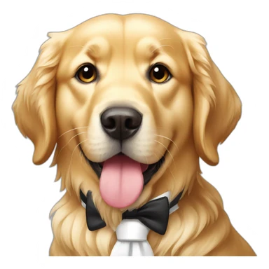 Golden Retriever with white tie sticker